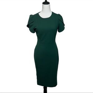 Calvin Klein Green Tulip Sleeve Sheath Dress NWT